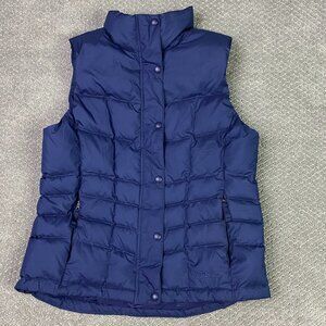 LL Bean Down Puffer Vest Misses Medium Blue Pertex Downtek Women's L.L. Bean